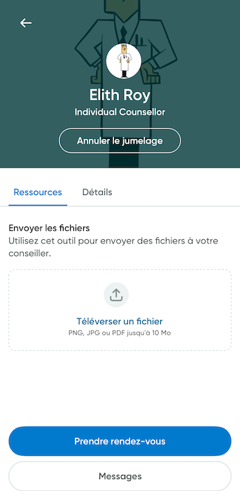 Une vue d'ensemble du profil du spécialiste et des ressources associées.