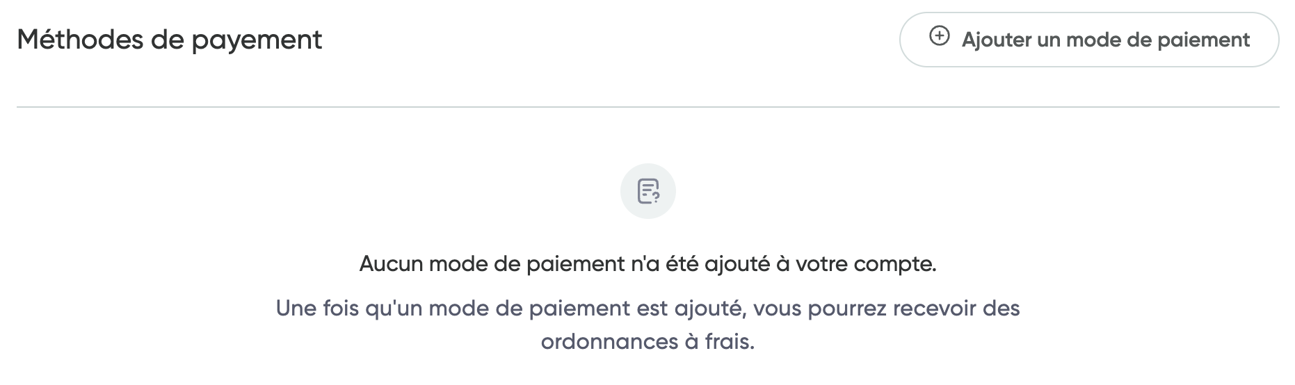 Écran des méthodes de paiement où vous pouvez ajouter les détails de la carte et associer une carte à un profil.