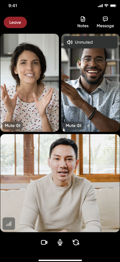 An overview of the couples counselling session screen.